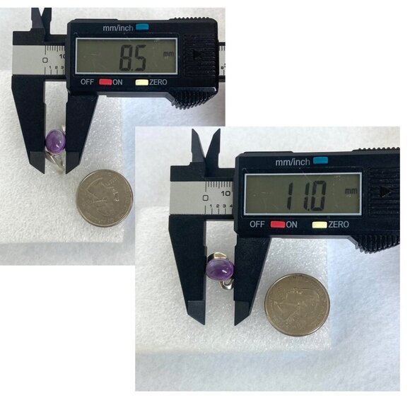 Sterling Silver 925 Oval Bezel Set Amethyst Cabochon Bypass Style Ring Sz 7.75 - Picture 10 of 16